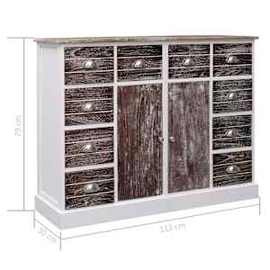 Příborník s 10 zásuvkami hnědý 113 x 30 x 79 cm dřevo - obrázek 11