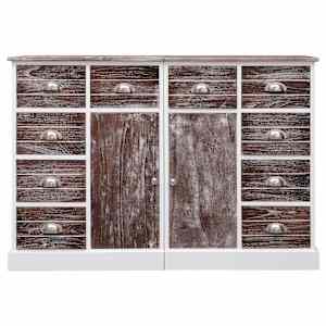 vidaXL Skenkur me&eth; 10 Sk&uacute;ffum Br&uacute;nn 113x30x79 cm Vi&eth;ur