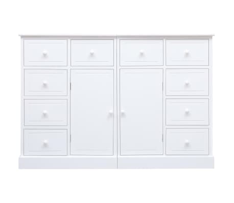 vidaXL Ντουλάπι με 10 Συρτάρια Λευκό 113 x 30 x 79 εκ. από Ξύλο