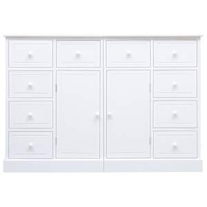 vidaXL Ντουλάπι με 10 Συρτάρια Λευκό 113 x 30 x 79 εκ. από Ξύλο