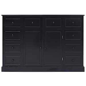 vidaXL Ντουλάπι με 10 Συρτάρια Μαύρο 113 x 30 x 79 εκ. από Ξύλο