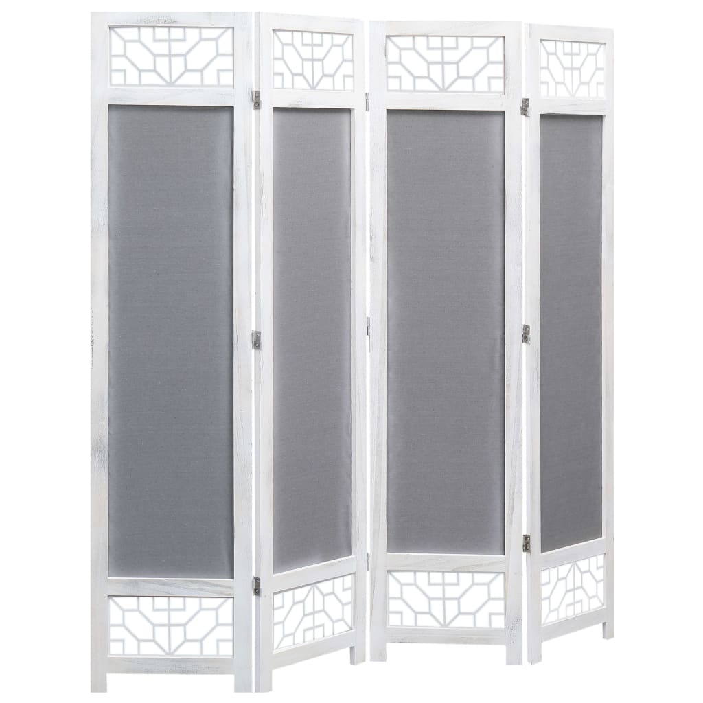 vidaXL Romdeler 4 paneler grå 140x165 cm stoff