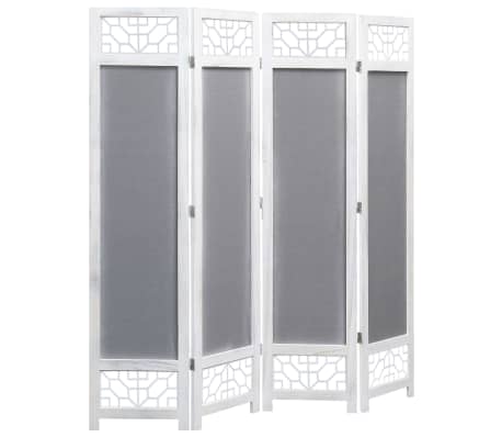 vidaXL 4-Panel Room Divider Grey 140x165 cm Fabric
