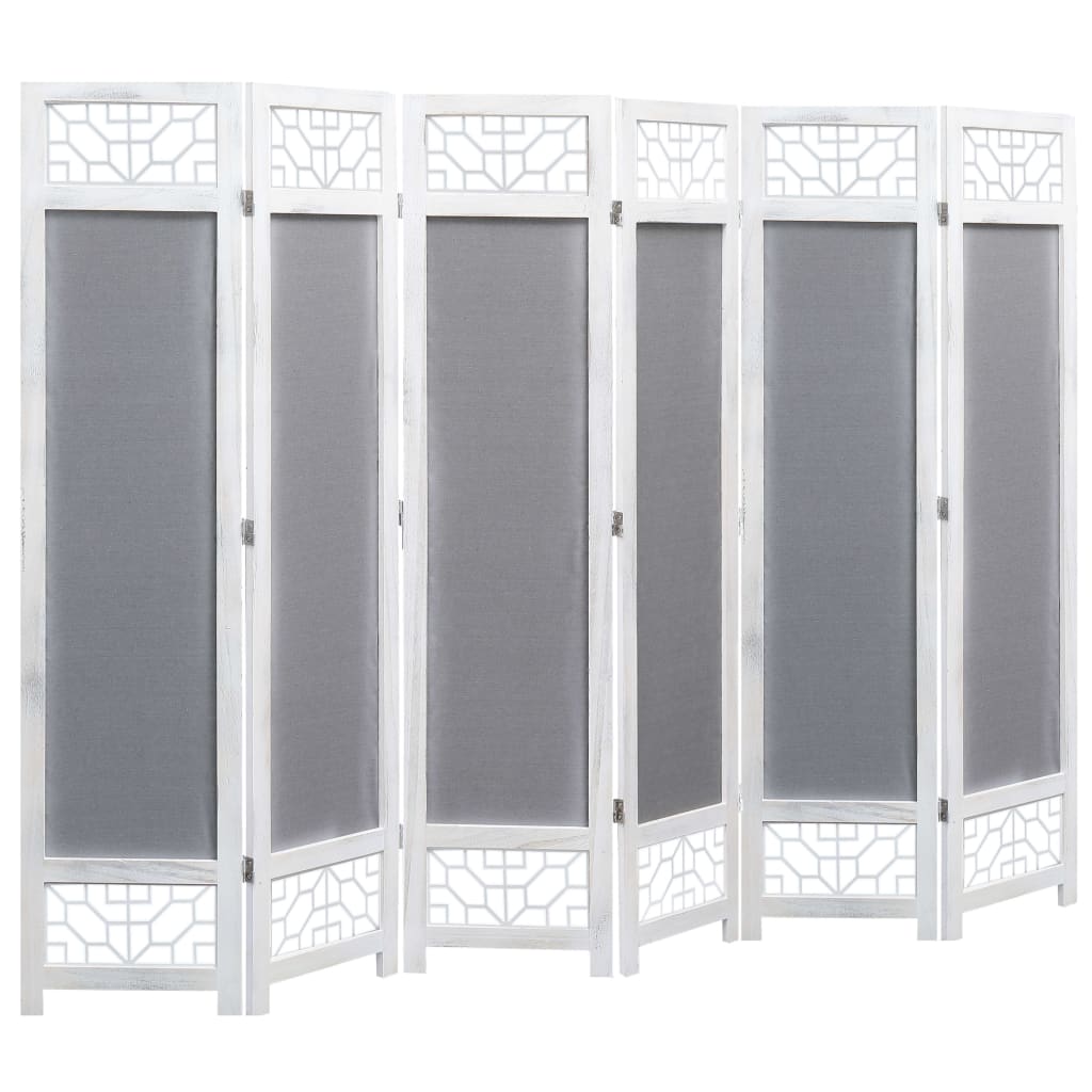 vidaXL 6-Panel Room Divider Gray 82.7"x65" Fabric