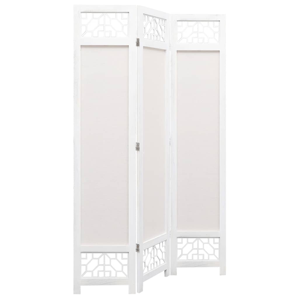 vidaXL 3-Panel Room Divider Cream 105x165 cm Fabric