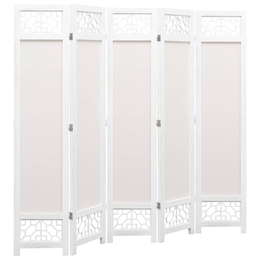 

vidaXL Kamerscherm met 5 panelen 175x165 cm stof crème