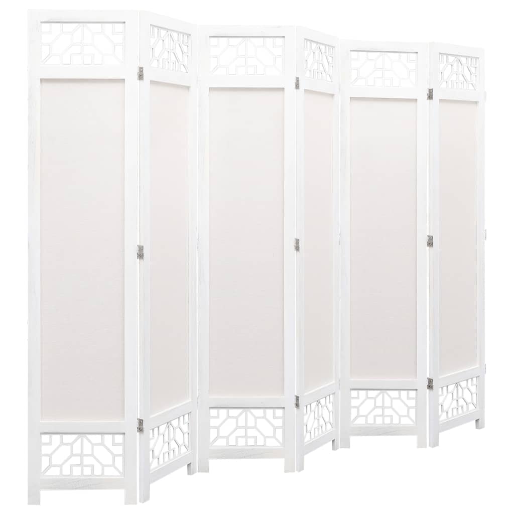 vidaXL 6-Panel Room Divider Cream 210x165 cm Fabric