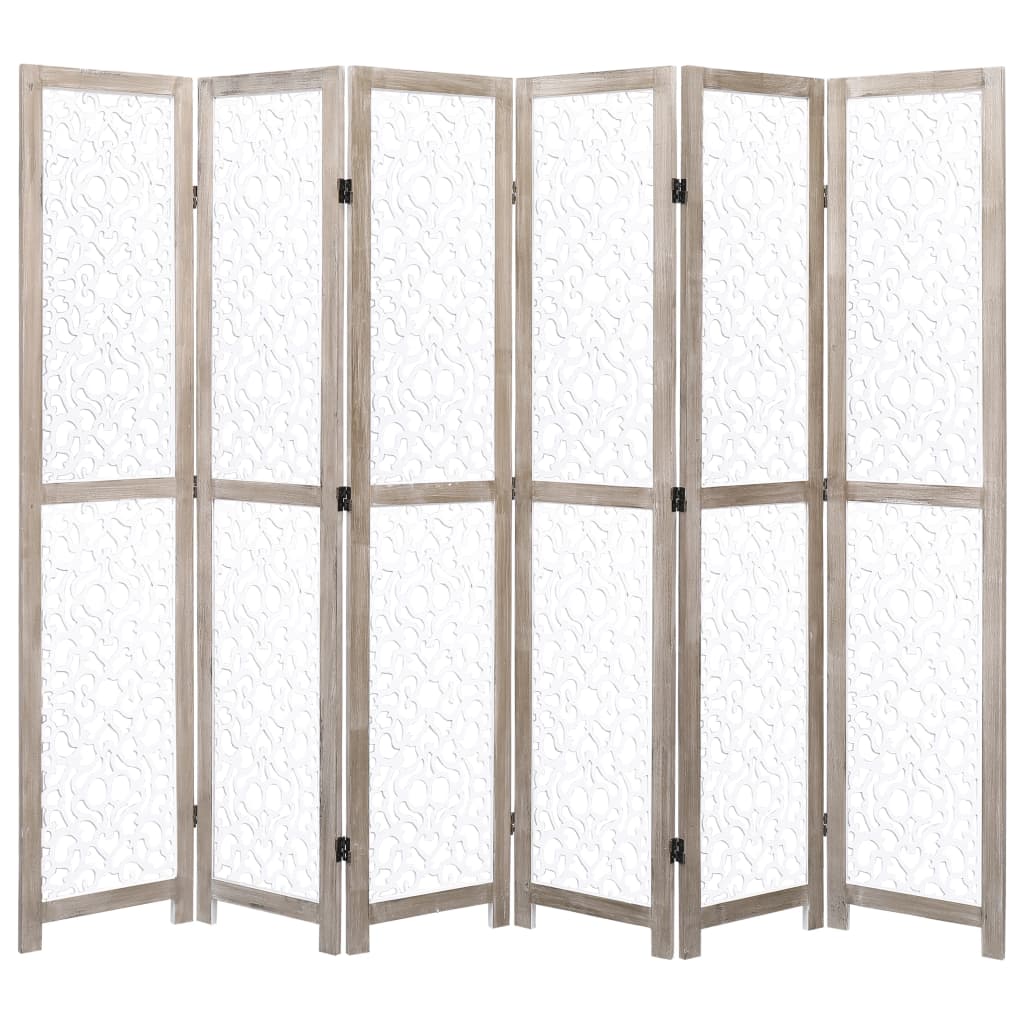 

vidaXL 6-Panel Room Divider White 82.7"x65" Solid Wood