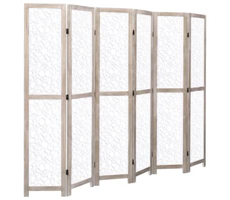 vidaXL Kambario pertvara, 6 dalių, baltos spalvos, 210x165 cm, mediena