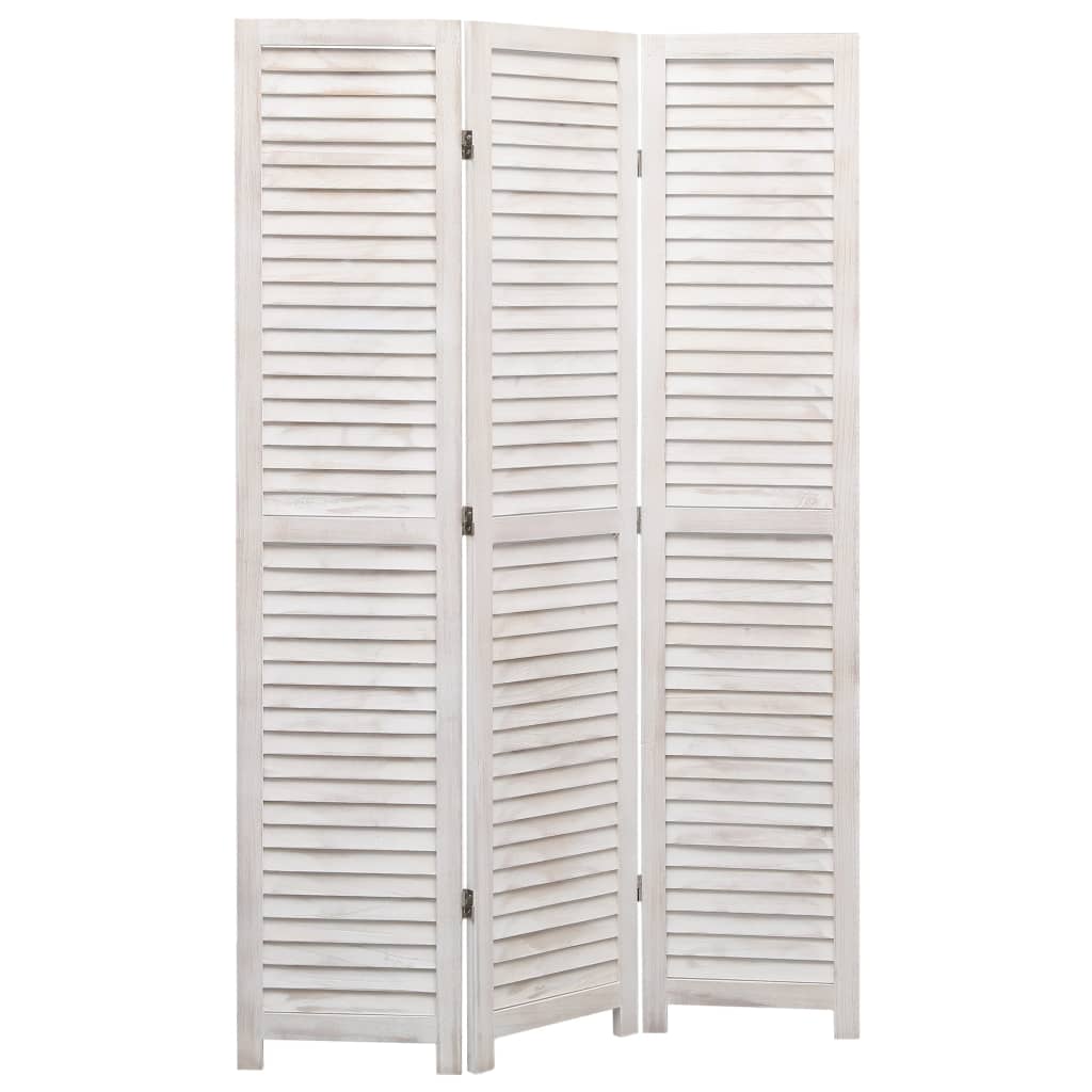 

vidaXL Kamerscherm met 3 panelen 105x165 cm hout wit