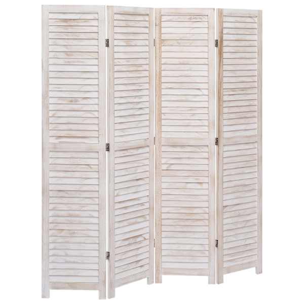 vidaXL 4 paneeliga sirm, valge, 140 x 165, puit