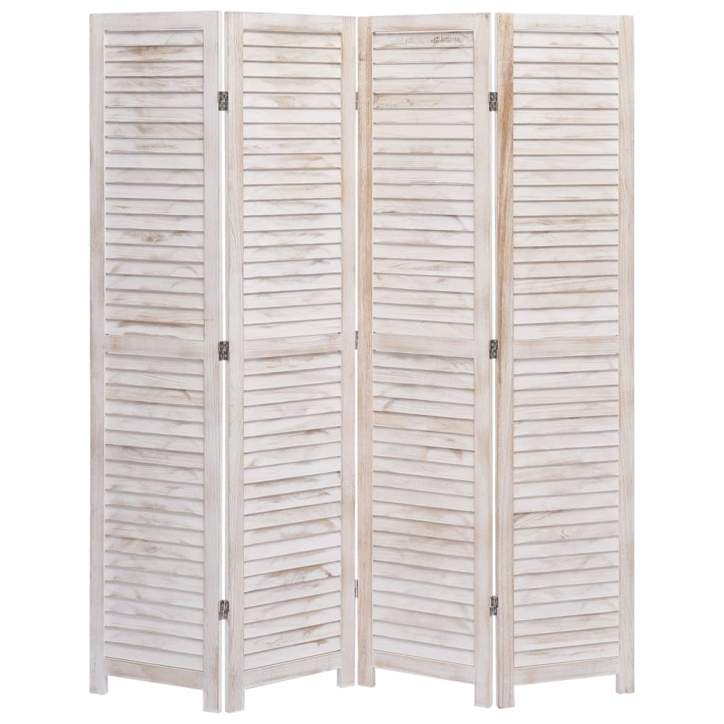 

vidaXL Kamerscherm met 4 panelen 140x165 cm hout wit