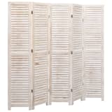 vidaXL Cloison de séparation 5 panneaux Blanc 175x165 cm Bois