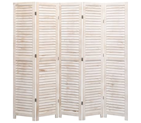 Vidaxl 5 Panel Room Divider White 175x165 Cm Wood Vidaxl Co Uk