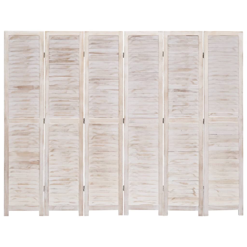 

vidaXL Kamerscherm met 6 panelen 210x165 cm hout wit