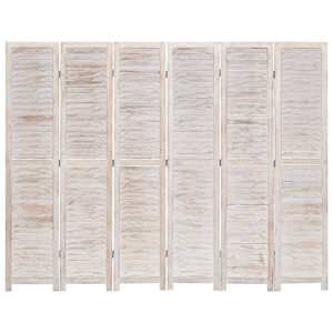 vidaXL Kambario pertvara, 6 dalių, baltos spalvos, 210x165 cm, mediena