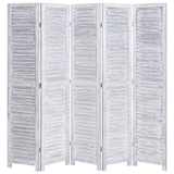 vidaXL Cloison de séparation 5 panneaux Gris 175x165 cm Bois