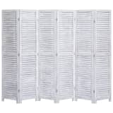 vidaXL Cloison de séparation 6 panneaux Gris 210x165 cm Bois