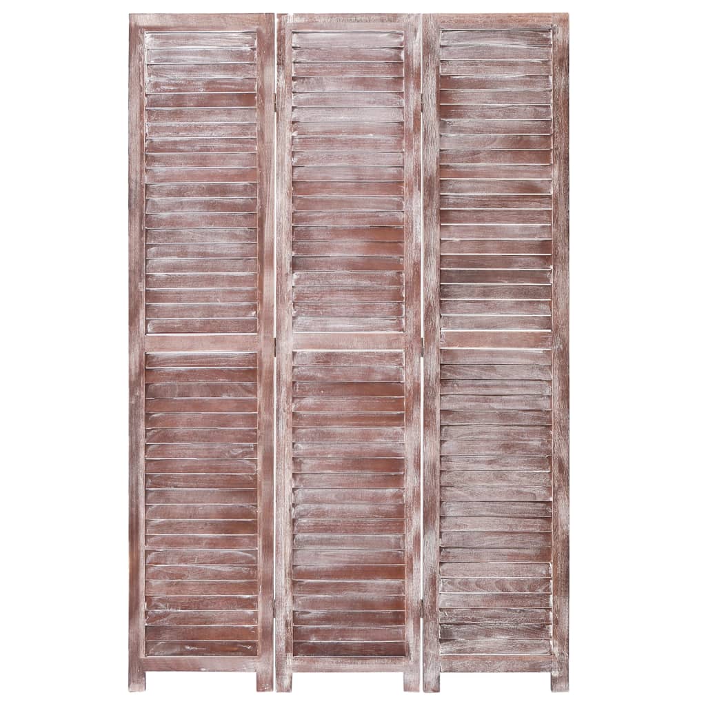 vidaXL 3-Panel Room Divider Brown 105x165 cm Wood