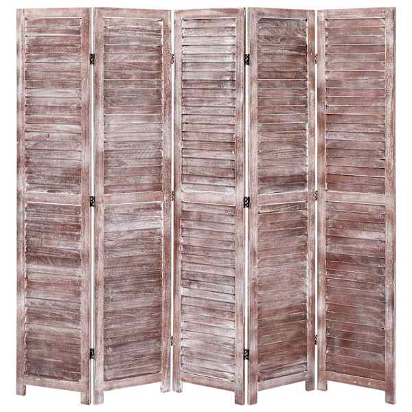vidaXL 5 paneeliga sirm, pruun, 175 x 165, puit