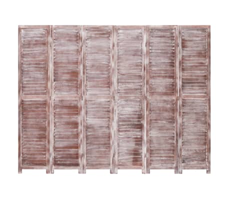 vidaXL Kambario pertvara, 6 dalių, rudos spalvos, 210x165 cm, mediena