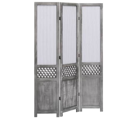 vidaXL 3-Panel Room Divider Grey 105x165 cm Fabric