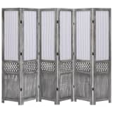 vidaXL Cloison de séparation 6 panneaux Gris 210x165 cm Tissu