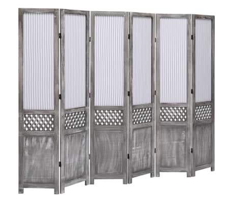 vidaXL 6-Panel Room Divider Gray 82.7"x65" Fabric