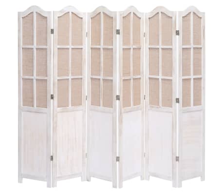 Cloison Blanc Paravent Style Maison de campagne vue protection séparateur de pièce bois avec métal NEUF