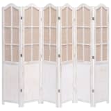 vidaXL Cloison de séparation 6 panneaux Blanc 210x165 cm Tissu