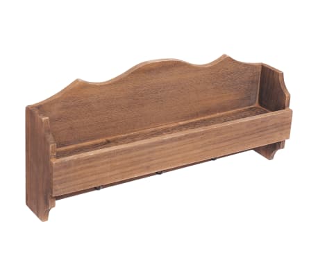 vidaXL Perchero de pared de madera marrón 50x10x23 cm