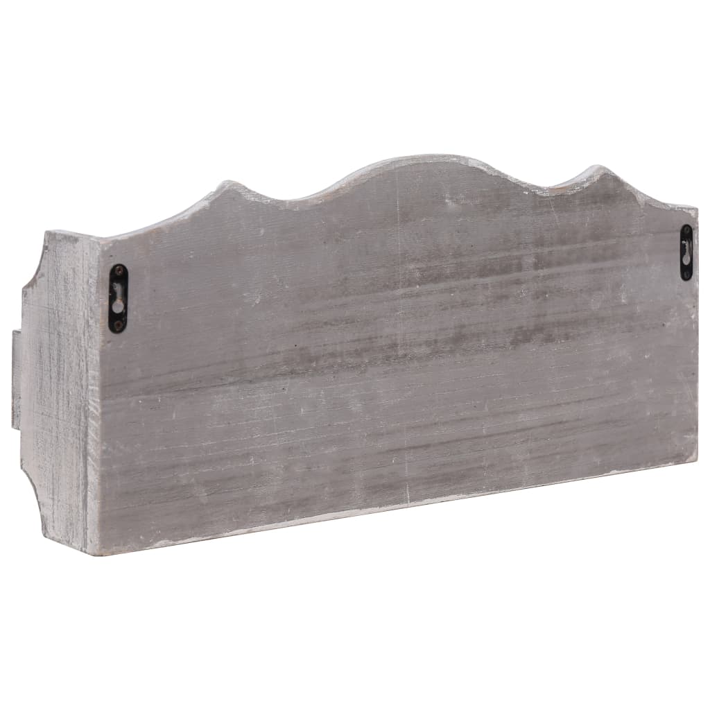Nástěnný věšák šedý 50 x 10 x 23 cm dřevo