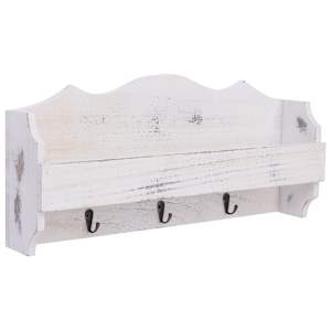 vidaXL seinale kinnitatav riidenagi, valge, 50 x 10 x 23 cm, puit