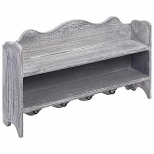 vidaXL Duvara Monte Portmanto Askılık Gri 50x10x30 cm Ahşap
