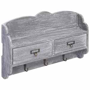 vidaXL Prie sienos montuojama kabykla, pilka, 50x10x34cm, mediena