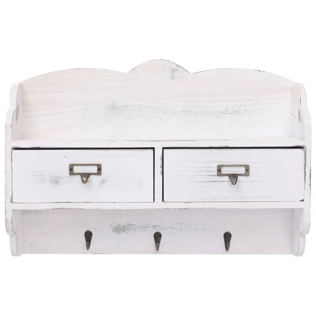 Thumbnail - vidaXL Wandgarderobe Weiß 50 x 10 x 34 cm Holz