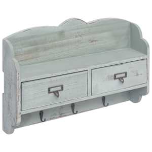 vidaXL Prie sienos montuojama kabykla, žalia, 50x10x34cm, mediena