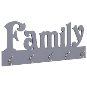 Nástěnný věšák FAMILY šedý 74 x 29,5 cm - obrázek 1