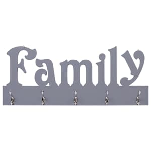 Nástěnný věšák FAMILY šedý 74 x 29,5 cm - obrázek 2