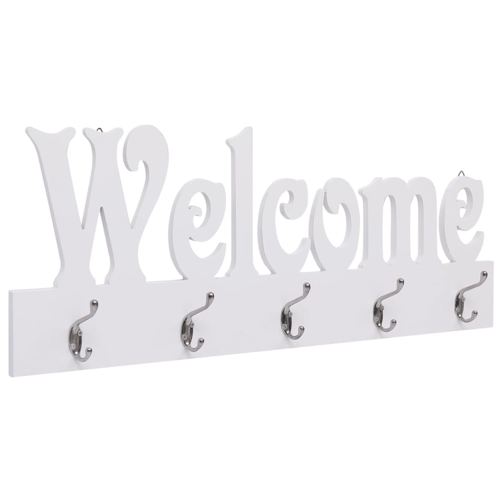 Bilde av Vidaxl Veggmontert Garderobepanel Welcome Hvit 74x29,5 Cm