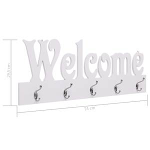 Nástěnný věšák WELCOME bílý 74 x 29,5 cm - obrázek 6
