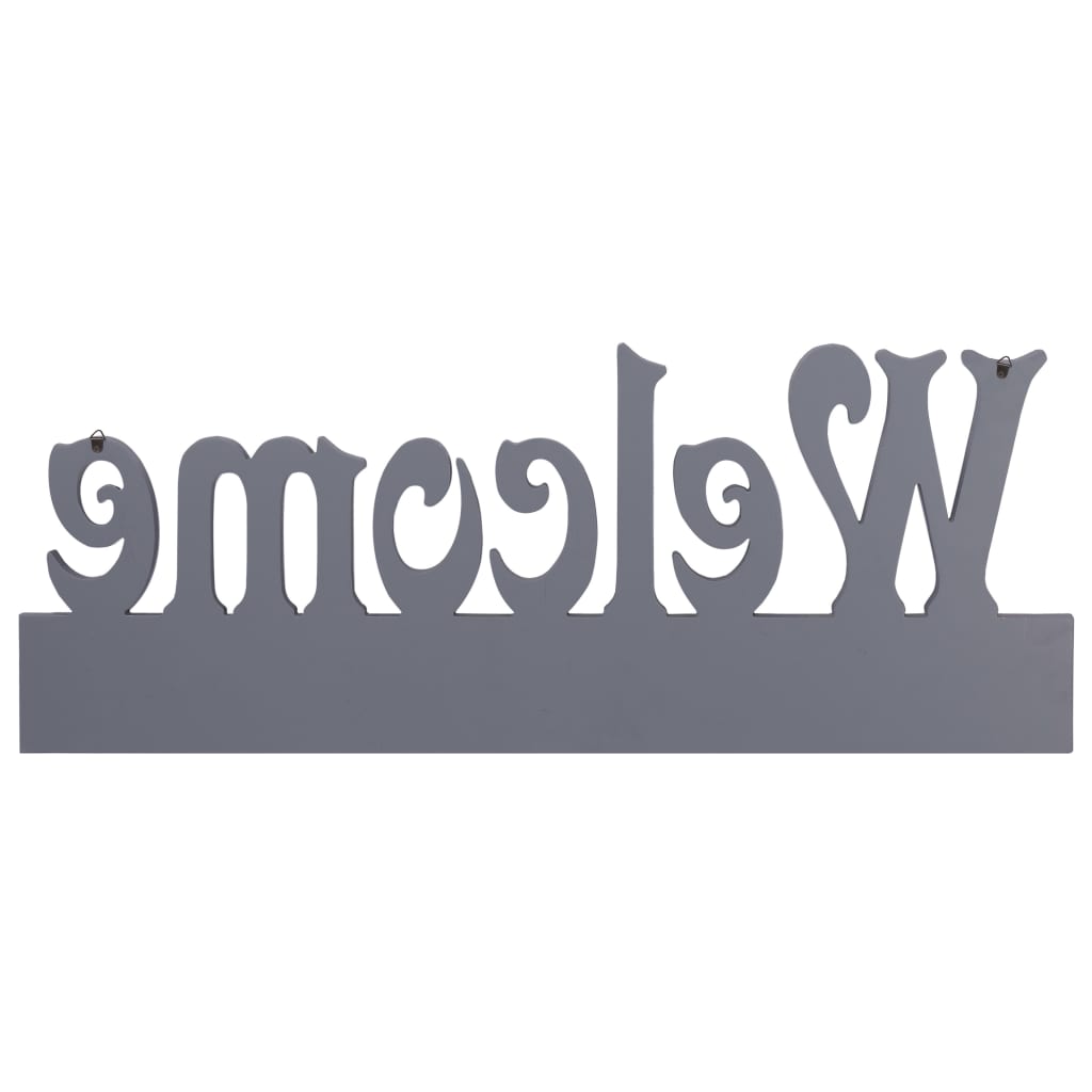 Thumbnail - vidaXL Wandgarderobe WELCOME Grau 74 x 29,5 cm