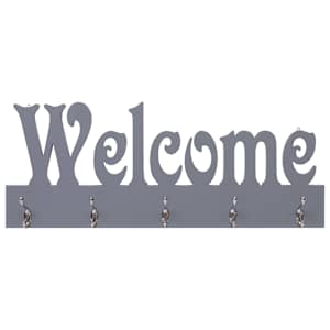 Nástěnný věšák WELCOME šedý 74 x 29,5 cm - obrázek 2