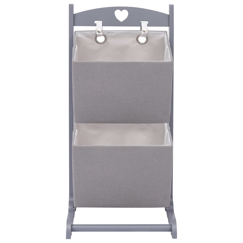 

vidaXL Mandenrek 2-laags 35x35x72 cm hout donkergrijs