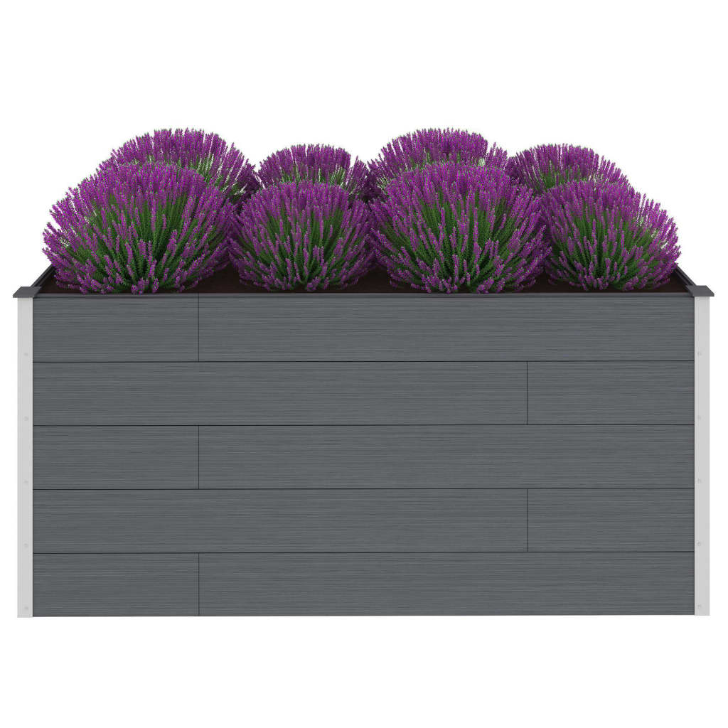 vidaXL Garten-Hochbeet Grau 200 x 50 x 91 cm WPC