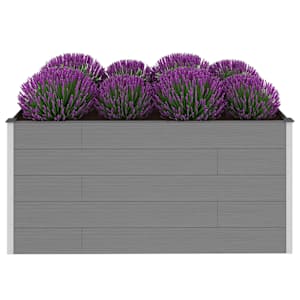 vidaXL Sodo vazonas, pilkos spalvos, 200x50x91cm, WPC, aukštas