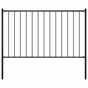Plotový panel Woerden se sloupky ocelový 1,7x0,75 m černý