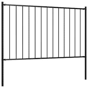 Plotový panel Woerden se sloupky ocelový 1,7x0,75 m černý - obrázek 2