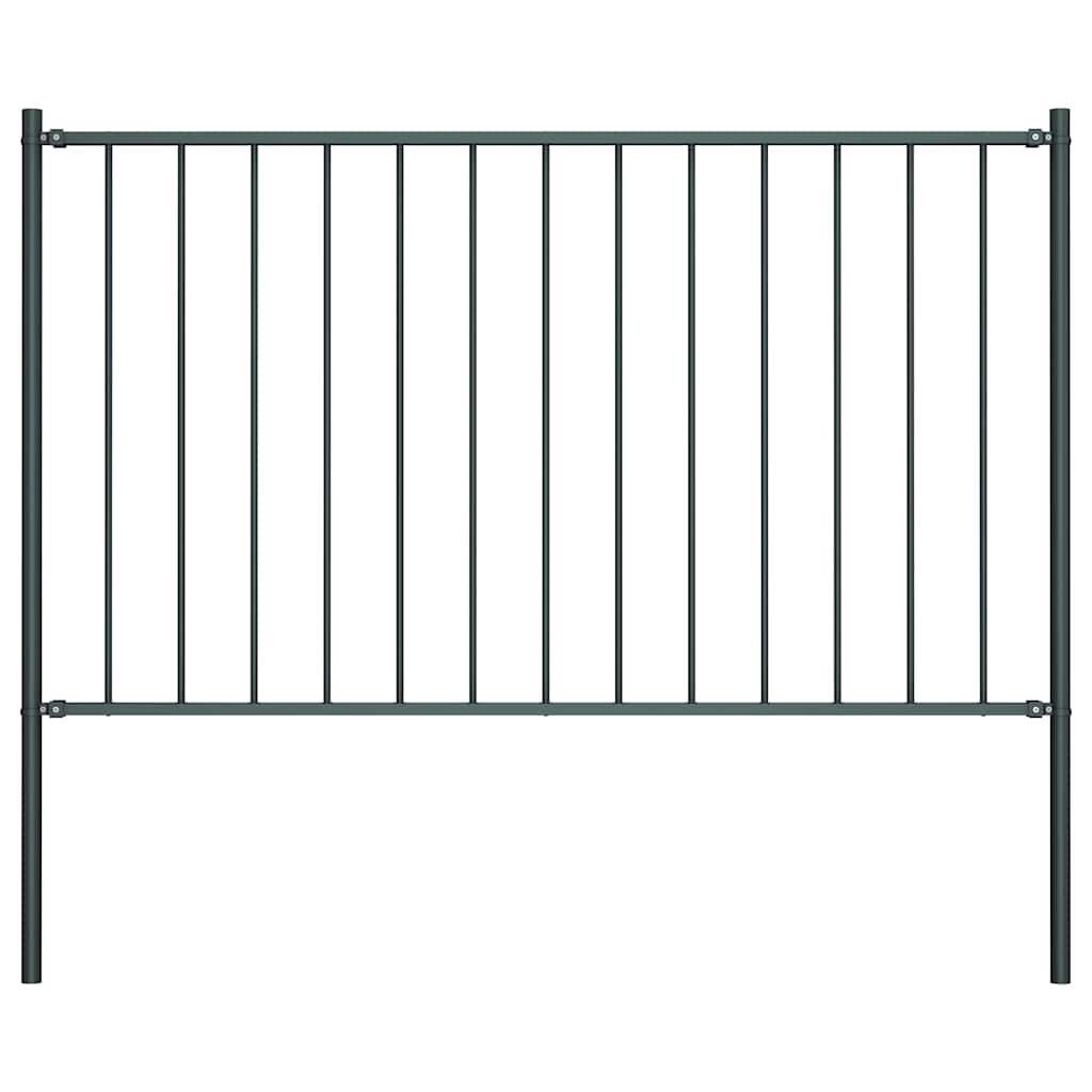 vidaXL Plotový panel se sloupky, práškově lakovaná ocel 1,7 x 0,75 m, antracitový