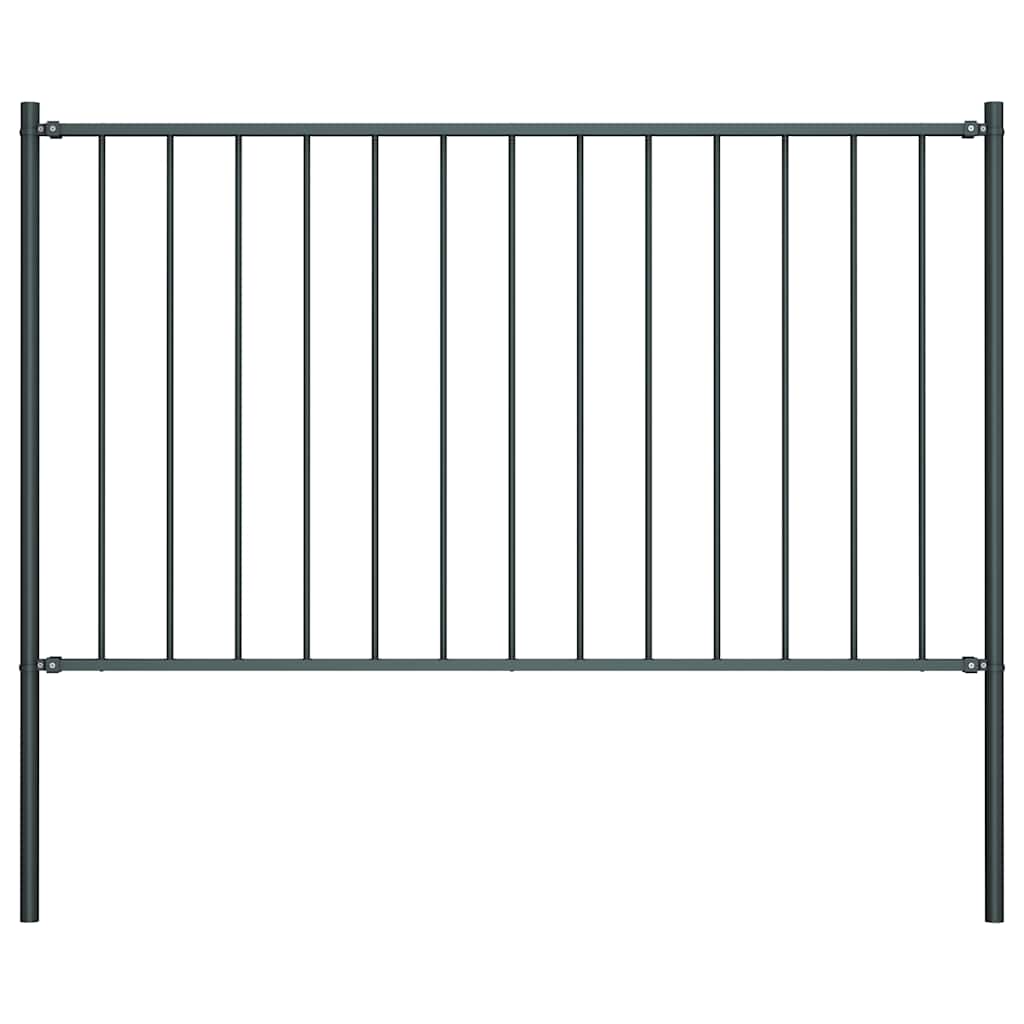 vidaXL Plotový panel se sloupky, práškově lakovaná ocel 1,7 x 1 m, antracitový